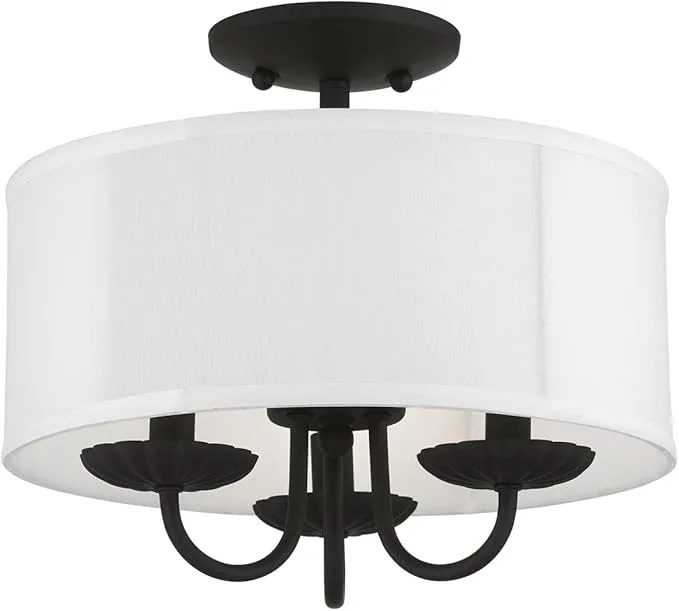 Livex Lighting, 42987-04, Brookdale, Semi-Flush, Black