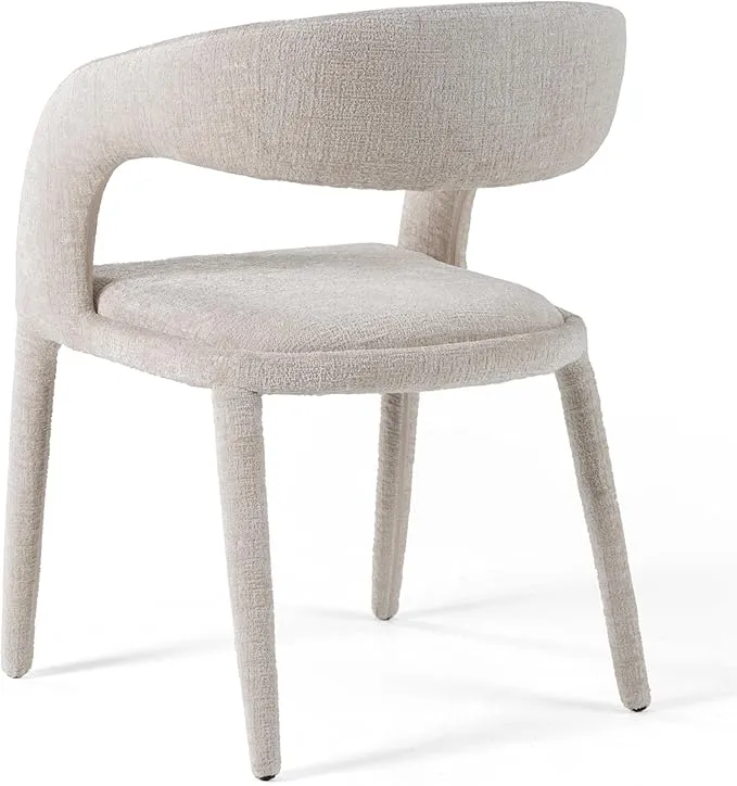 Limari Home Leoton Collection Modern Fabric Dining Chair, Light Grey