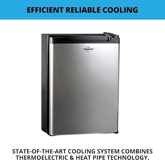 Koolatron 12V / 110V Refrigerator - Mini Fridge With Freezer For Trucks, Cool Storage For Kitchen, Bedroom, Office, Dorms, Compact Free Standing, Neveras Pequeñpara, 1.76 Cubic Feet Capacity,