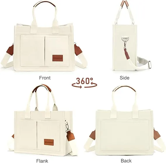 LHMTQVK Canvas Tote Bag for Women Crossbody Bag Purses Tote Bags with Pockets Travel Everyday Bag Work Bags Handbags(Blue)