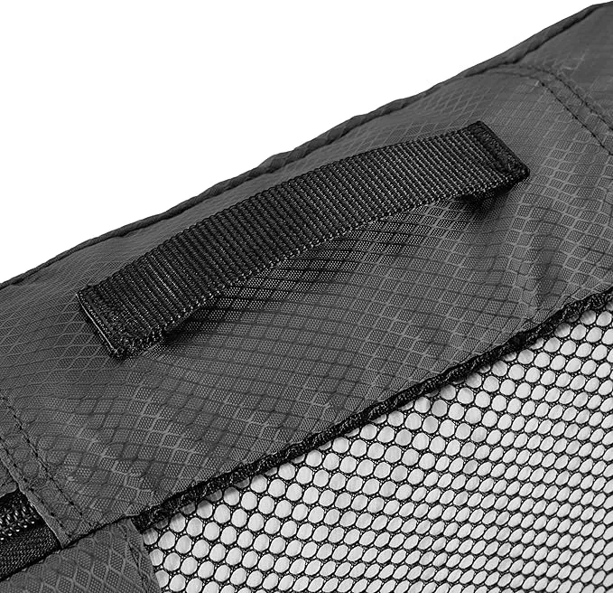 Amazon Essentials 4-Piece Packing Cubes Travel Accessories Set, Luggage Organizer with Double Zipper, Mesh Top, 100% Polyester, Small, Black (Previously Amazon Basics)