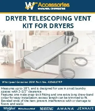 Whirlpool 4396037RP Genuine OEM Dryer Telescoping Vent Kit For Dryers Vent dryer vent hose dryer vent dryer hose dryer duct dryer vent kit Standard Size Stainless Steel 1 each