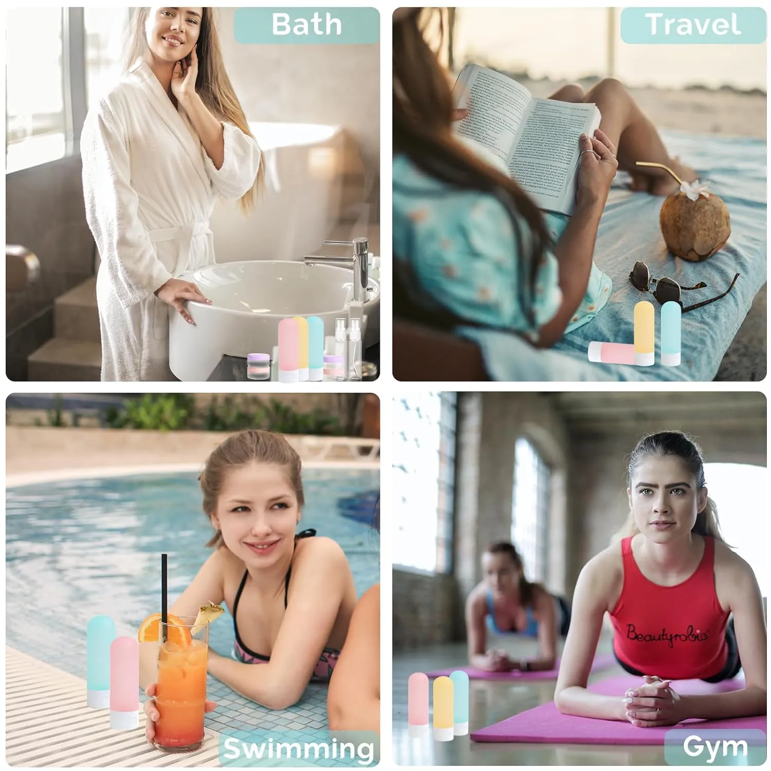 DEWSENSI 20 Pack Travel Bottles Set for Toiletries TSA Approved, Leak Proof Travel Size Containers Kit Portable Refillable Travel Accessories for Shampoo Conditioner Lotion Liquids