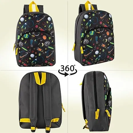 Trail maker 15 Inch Kids Backpacks for Boys & Girls | Preschool, Kindergarten, Elementary School Backpacks with Adjustable, Padded Straps (Stellar Space)