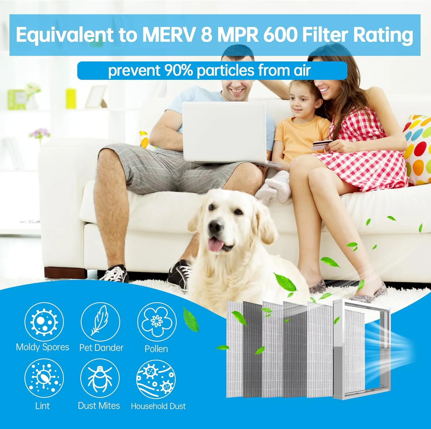 UBeesize 20x20x4 Reusable Electrostatic Air Filter HVAC AC Furnace Filter,Washable, Lasts a Lifetime,Permanent Air Filter,Breathe Fresher,Home And Office(Actual Size:19.37x19.37x3.58Inch)