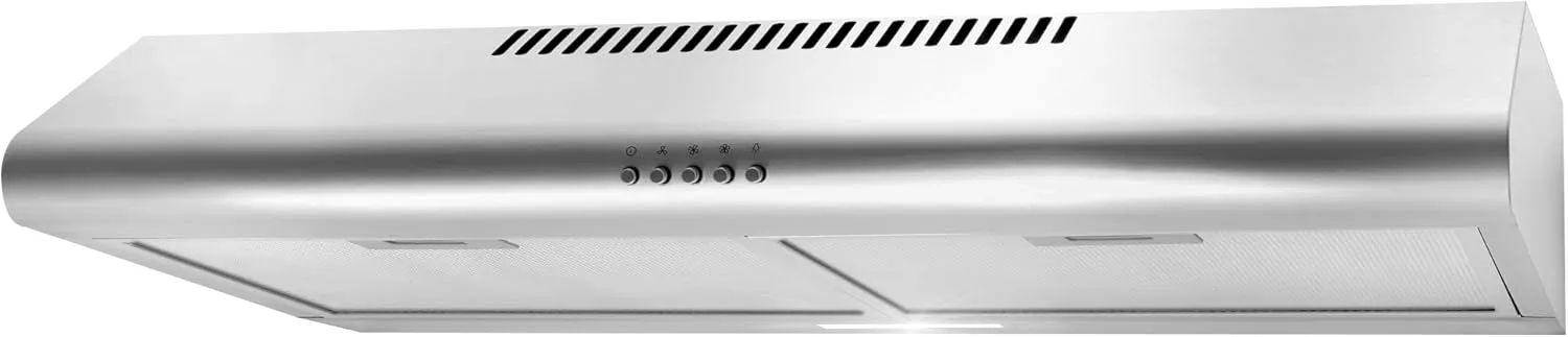 COSMO COS-5MU30 30 in. Delta Collection Ducted Under Cabinet Range Hood, Button Controls, Reusable Filters, LED Lights, Stainless Steel