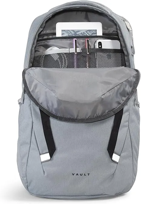 THE NORTH FACE Vault Everyday Laptop Backpack | Commuter Travel Bag with Water-Repellent Finish, Spacious Main Compartment, Mid Grey Dark Heather/TNF Black-NPF, One Size