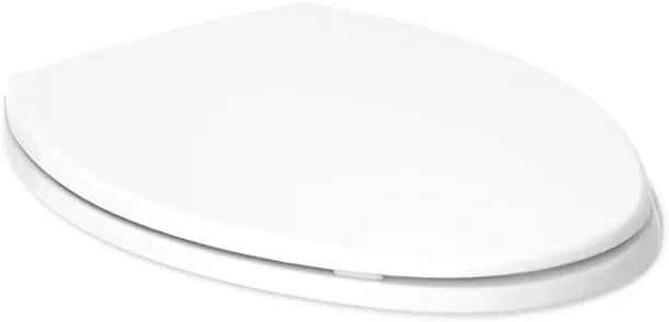 KOHLER 20110-0 Brevia, Slow Close Toilet Seat, Elongated Toilet Seat, Grip-Tight Bumpers Quick-Attach Hardware, White