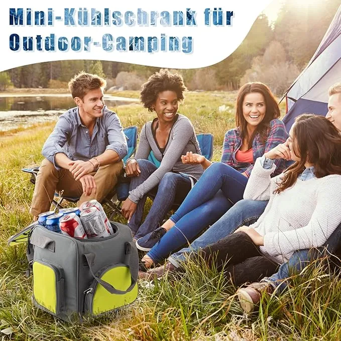 GiTenvy 15-Quarts Car Cooler for Travel Plug In, 14L Small Electric Cooler, 12V Mini Car Fridge Portable Refrigerator for Camping, Soft Sided (12V 50.1W)