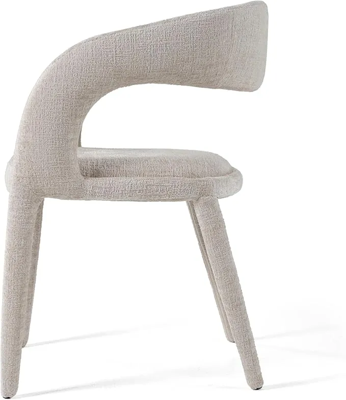 Limari Home Leoton Collection Modern Fabric Dining Chair, Light Grey