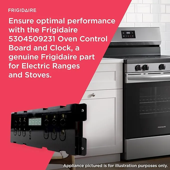 Frigidaire 5304509231 Oven Control Board and Clock for Electric Ranges and Stoves, Black