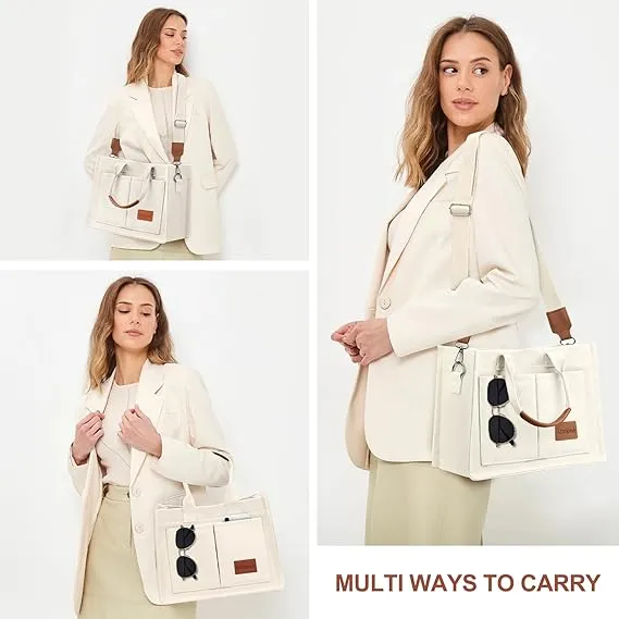 LHMTQVK Canvas Tote Bag for Women Crossbody Bag Purses Tote Bags with Pockets Travel Everyday Bag Work Bags Handbags(Blue)