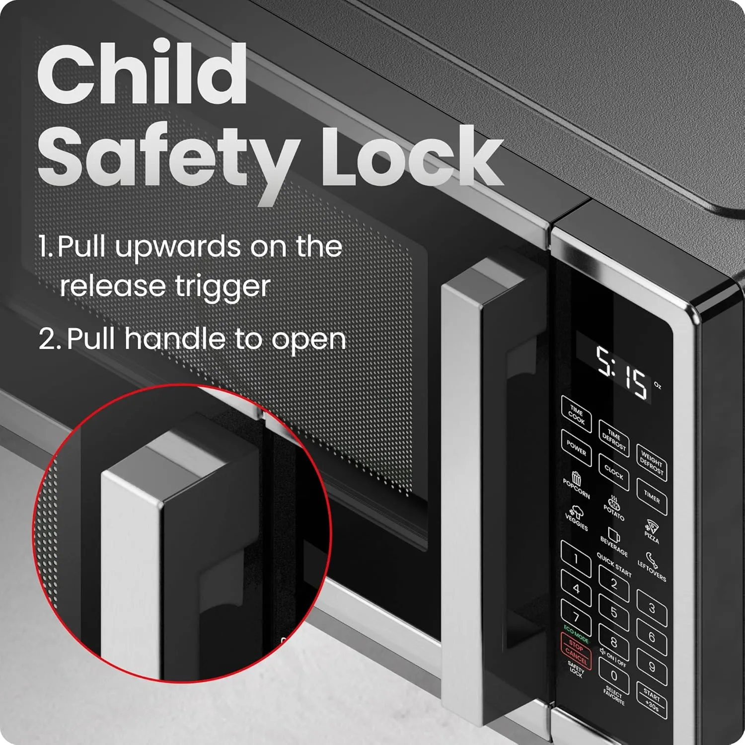 Chefman Countertop Microwave Oven 0.7 Cu. Ft. Digital Stainless Steel Microwave 700 Watts with 6 Auto Menus, 10 Power Levels, Eco Mode, Memory, Mute Function, Child Safety Lock, Easy Clean