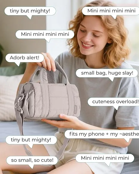 BAGSMART Reiki Mini Gym Bag for Women, Small Duffle Bag with Detachable Strap, Mini Crossbody Bags for Women, 5L Shoulder Bag(9.8 * 5.9 * 5.9 inches), Sand Brown