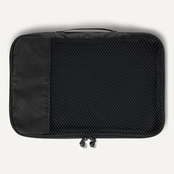 Amazon Essentials 4-Piece Packing Cubes Travel Accessories Set, Luggage Organizer with Double Zipper, Mesh Top, 100% Polyester, Small, Black (Previously Amazon Basics)