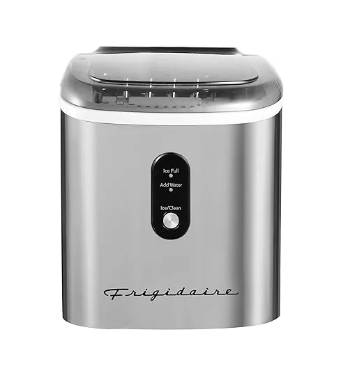 Frigidaire EFIC103-AMZ-SC Counter Top Maker with Over-Sized Ice Bucket, Stainless Steel, Self Cleaning Function, Heavy Duty, Stainless