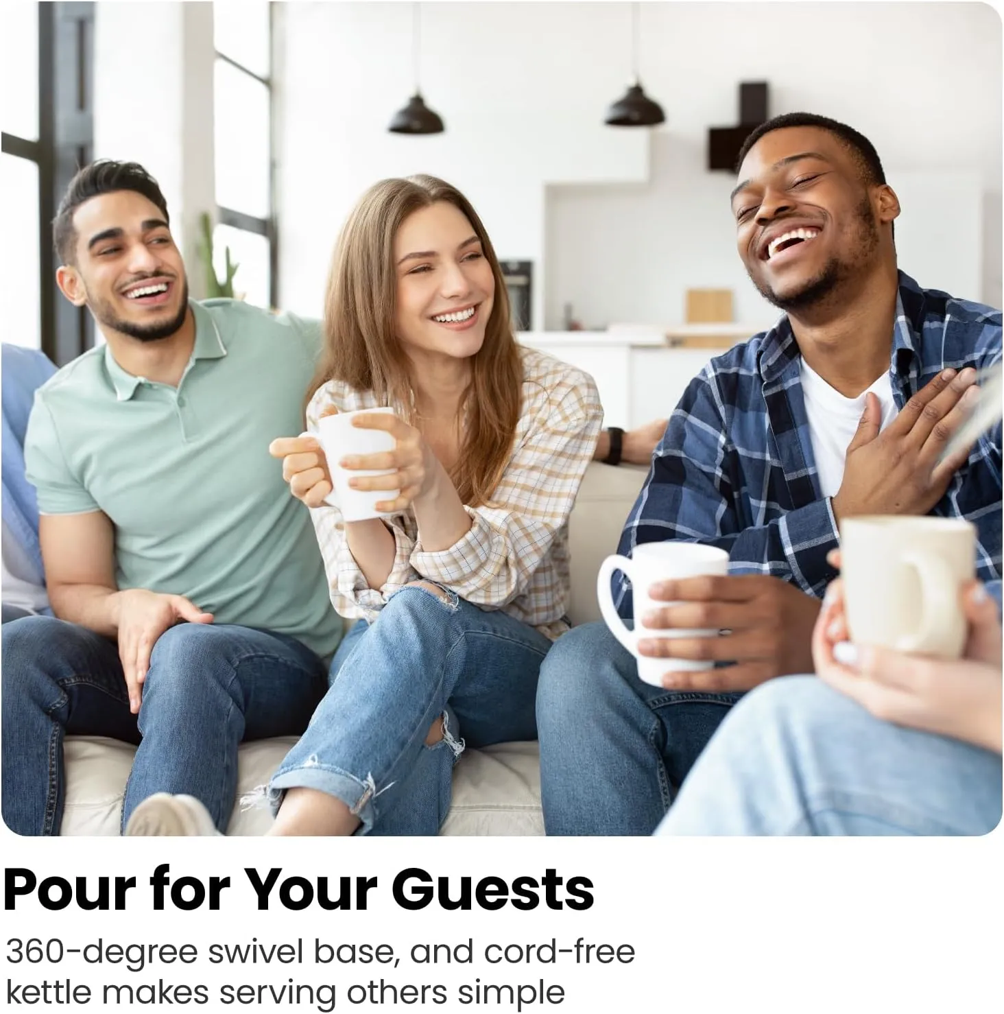 CHEFMAN Electric Kettle - 1.2L 1500W Hot Water Tea Pot with Infuser, BPA Free, Auto Shut Off, Boil-Dry Protection, Removable Lid, LED Light, Cordless Glass Electric Tea Kettle – Stainless Ste