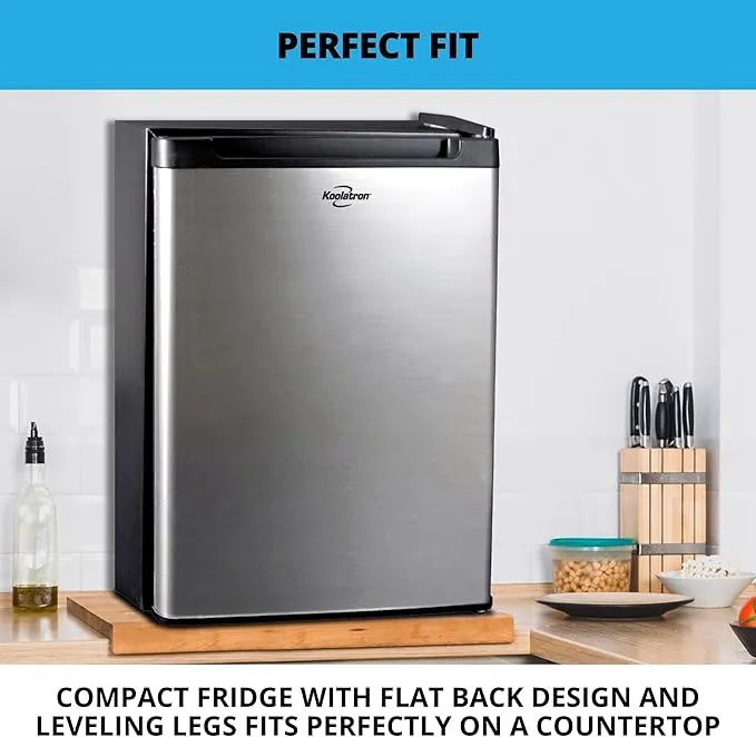 Koolatron 12V / 110V Refrigerator - Mini Fridge With Freezer For Trucks, Cool Storage For Kitchen, Bedroom, Office, Dorms, Compact Free Standing, Neveras Pequeñpara, 1.76 Cubic Feet Capacity,