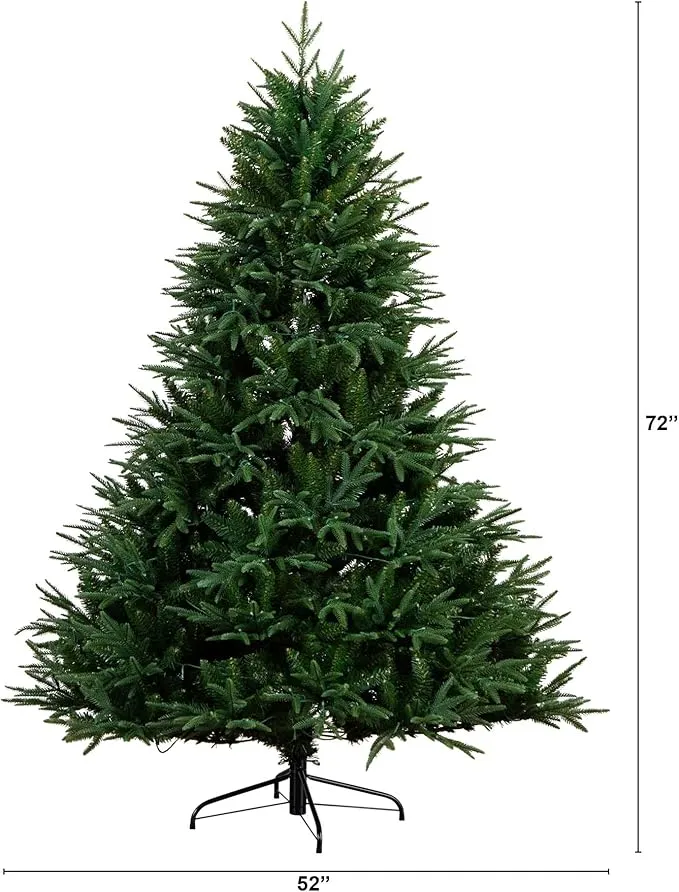 Nearly Natural 6ft. Pre-Lit Artificial Edmonton Fir Light Show Memory Shape Christmas Tree with Instant Connect Technology and 300 Color Changing LED Lights