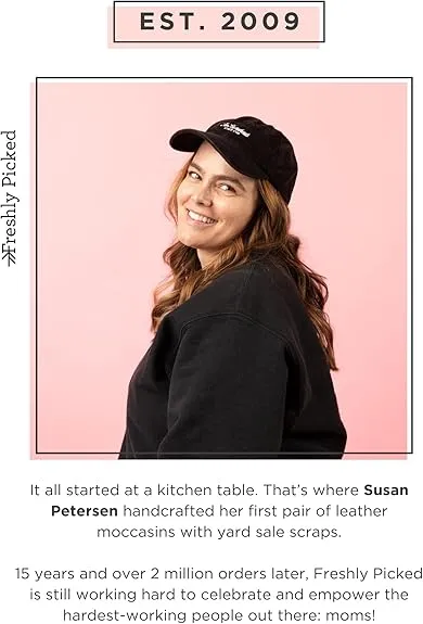 Freshly Picked Rubber Mini Sole Leather, Knotted Bow Mocc, Vanilla Sprinkles, Size 6