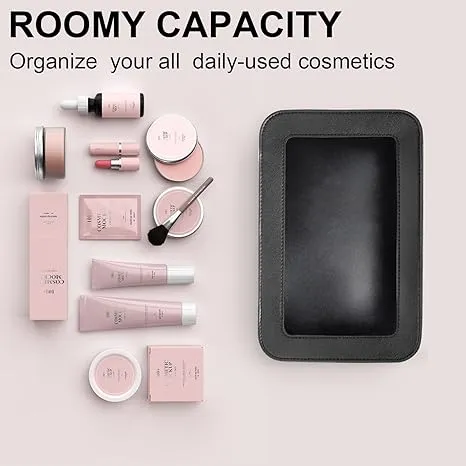 LETGO 2Pack Clear Makeup Bags, TSA Approved Toiletry Bag with Zipper, Clear Makeup Organizer Fit Carry-on Travel Car Accessories Essentials for Women (2Pack-White Set)