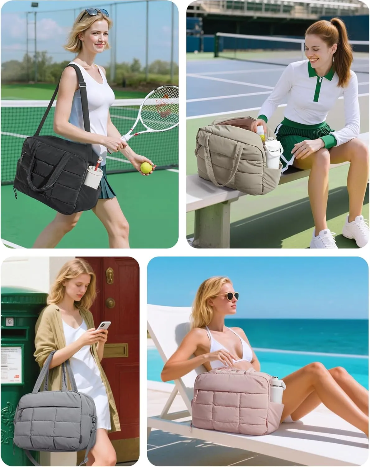 BAGSMART Small Gym Bag for Women, Carry on Travel Duffel Bag, Water-resistant Weekender with Shoe Compartment, Light Pink