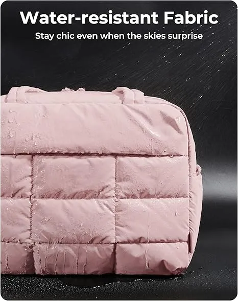 BAGSMART Small Gym Bag for Women, Carry on Travel Duffel Bag, Water-resistant Weekender with Shoe Compartment, Light Pink