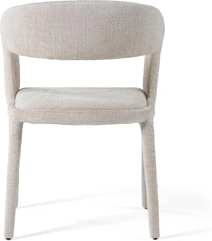 Limari Home Leoton Collection Modern Fabric Dining Chair, Light Grey