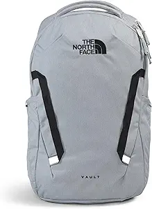 THE NORTH FACE Vault Everyday Laptop Backpack | Commuter Travel Bag with Water-Repellent Finish, Spacious Main Compartment, Mid Grey Dark Heather/TNF Black-NPF, One Size