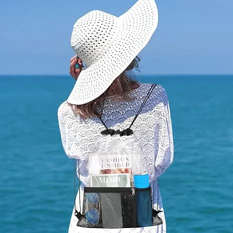 2 PACK Clear Drawstring Bag Stadium Approved, See Through Transparent PVC Drawstring Backpack, Clear Bag for for Concert Sport Festival Travel Work (Black)