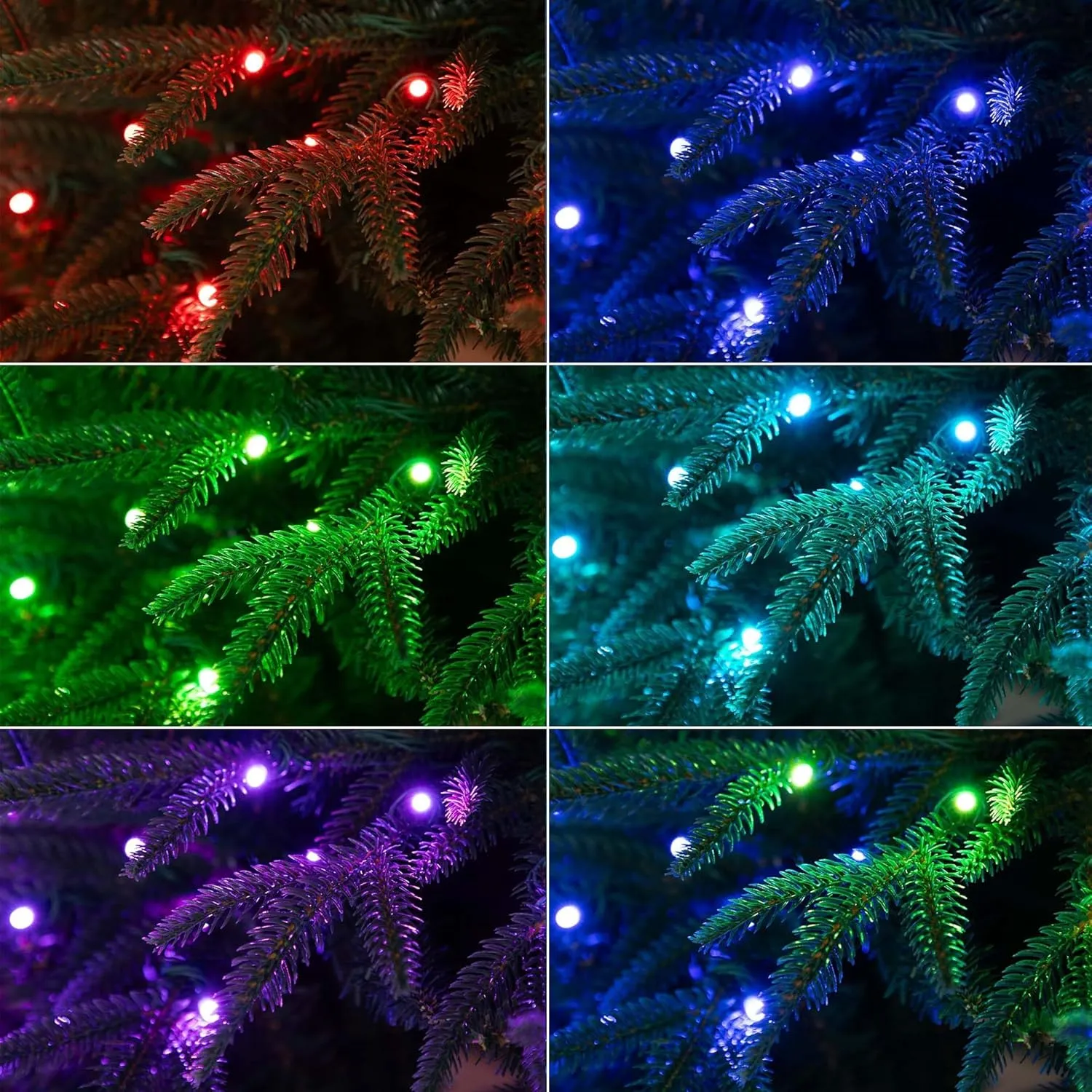 Nearly Natural 6ft. Pre-Lit Artificial Edmonton Fir Light Show Memory Shape Christmas Tree with Instant Connect Technology and 300 Color Changing LED Lights