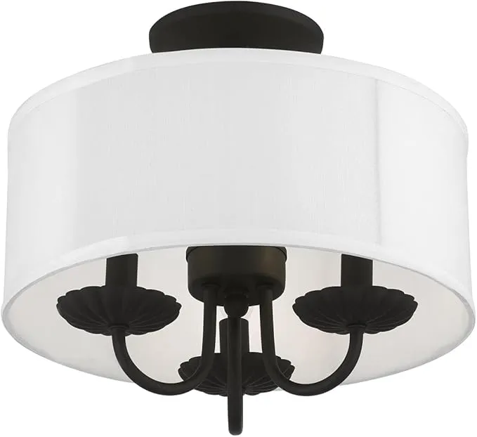 Livex Lighting, 42987-04, Brookdale, Semi-Flush, Black