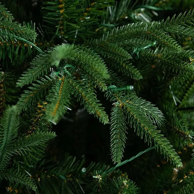 Nearly Natural 6ft. Pre-Lit Artificial Edmonton Fir Light Show Memory Shape Christmas Tree with Instant Connect Technology and 300 Color Changing LED Lights