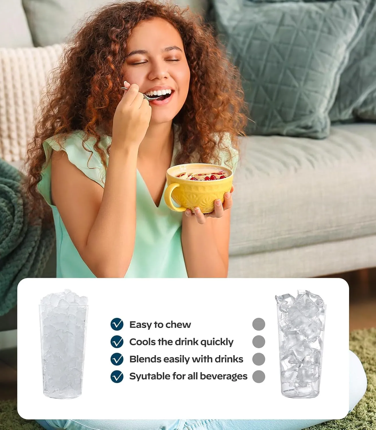 Silonn Nugget Ice Maker Countertop, Portable Pellet Ice Machine with Self-Cleaning Function, Sonic Ice Maker Produces 33lbs of Chewable Ice in 24 Hours, Ideal for Home Kitchen and Office, Bla