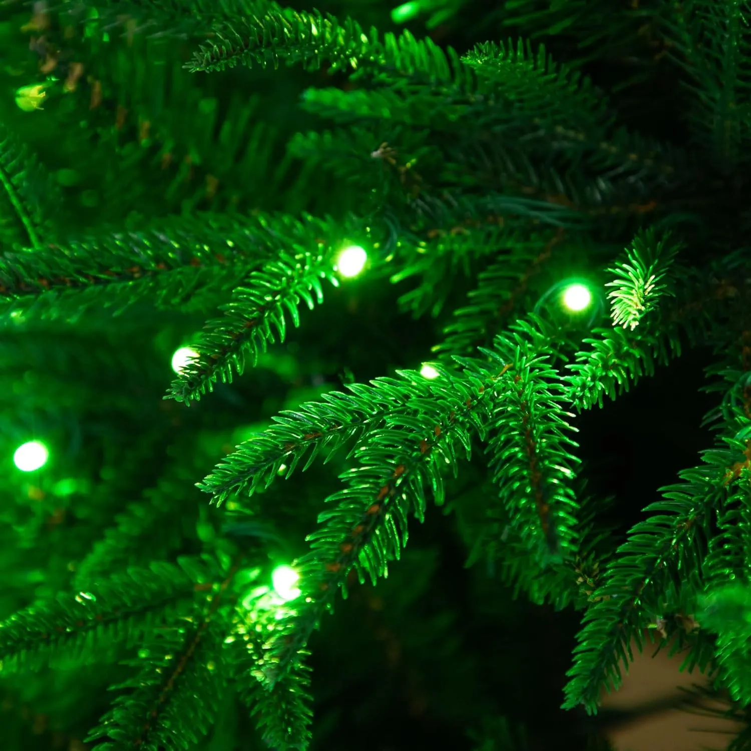 Nearly Natural 6ft. Pre-Lit Artificial Edmonton Fir Light Show Memory Shape Christmas Tree with Instant Connect Technology and 300 Color Changing LED Lights