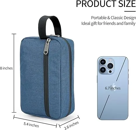 XQXA Toiletry Bag for Men, Hanging Dopp Kit Travel Bag for Men Women, Mens Travel Bag Shaving Bag for Toiletries Accessories (Navy Blue)
