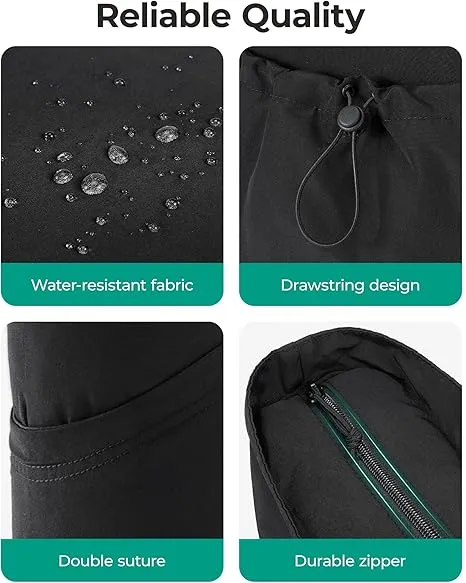 BAGSMART Women Foldable Tote Bag with Drawstring Storage Bag, Large Tote Bag Shoulder Bag Top Handle Handbag for Travel, Work, Beach, Gym, Shop, (Black)