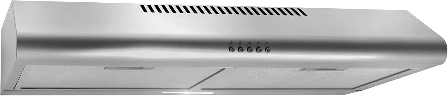 COSMO COS-5MU30 30 in. Delta Collection Ducted Under Cabinet Range Hood, Button Controls, Reusable Filters, LED Lights, Stainless Steel