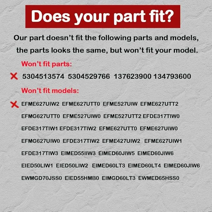 5304511512 Dryer Lint Filter Screen, fit for Electrolux Frigidaire Dryer, replace part 5304505076, 4584403, AP6260854, PS12114610, EAP12114610, Compatible with models EFME517SIW0, EFME517STT0