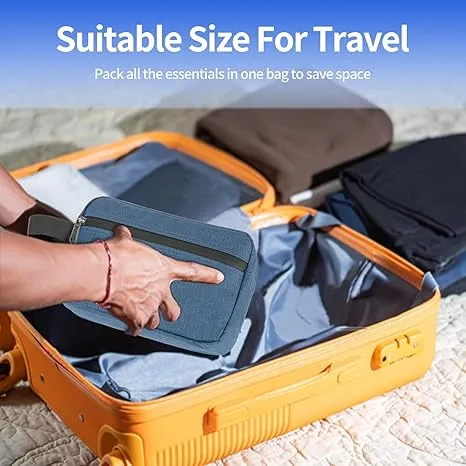 XQXA Toiletry Bag for Men, Hanging Dopp Kit Travel Bag for Men Women, Mens Travel Bag Shaving Bag for Toiletries Accessories (Navy Blue)